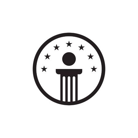 Pillar attorney at law icon graphic design templateのイラスト素材