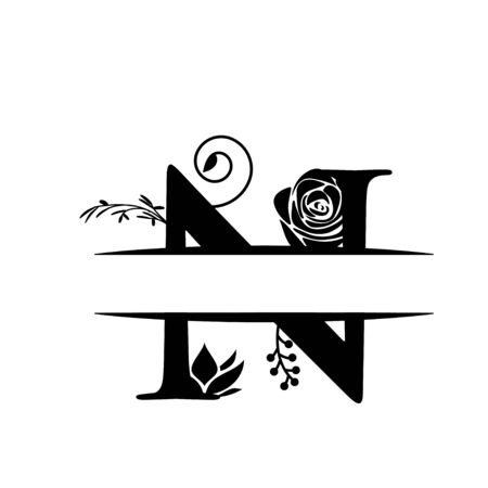 Decorative monogram split letter graphic design template isolatedのイラスト素材