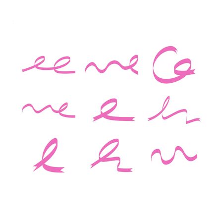 Pink ribbon graphic design template vector isolated illustrationのイラスト素材