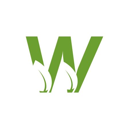 Alphabet leaf graphic design template vector isolated illustrationのイラスト素材