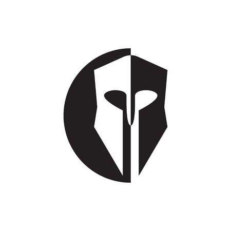 Spartan helmet graphic design template vector isolatedのイラスト素材