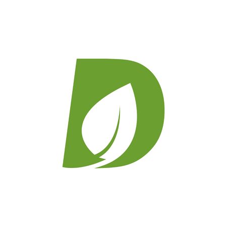 Alphabet leaf graphic design template vector isolated illustrationのイラスト素材