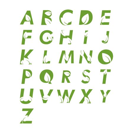 Alphabet leaf graphic design template vector isolated illustrationのイラスト素材