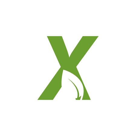 Alphabet leaf graphic design template vector isolated illustrationのイラスト素材