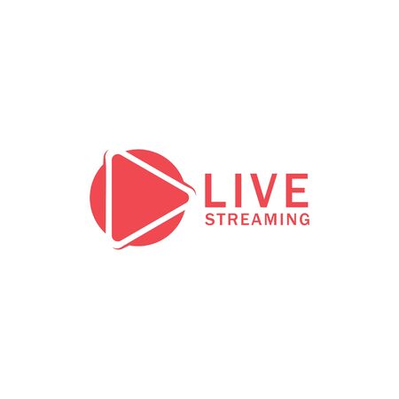 Play live streaming icon design template vector isolatedのイラスト素材