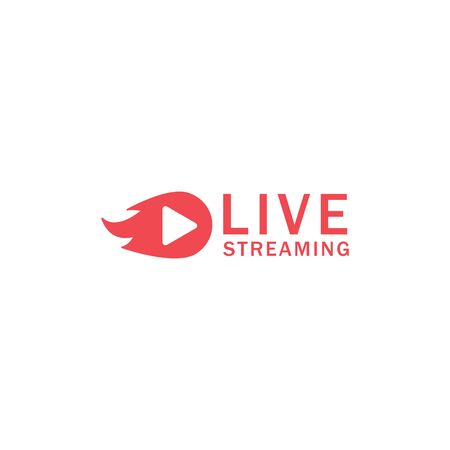 Play live streaming icon design template vector isolatedのイラスト素材