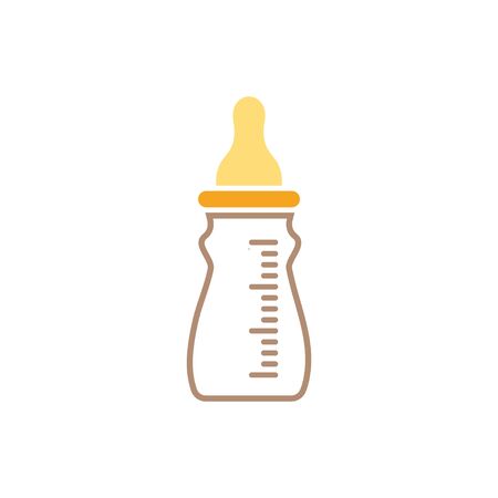 Baby milk bottle icon design template vector isolated illustrationの写真素材