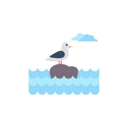 Seagull graphic design template vector isolated illustrationのイラスト素材