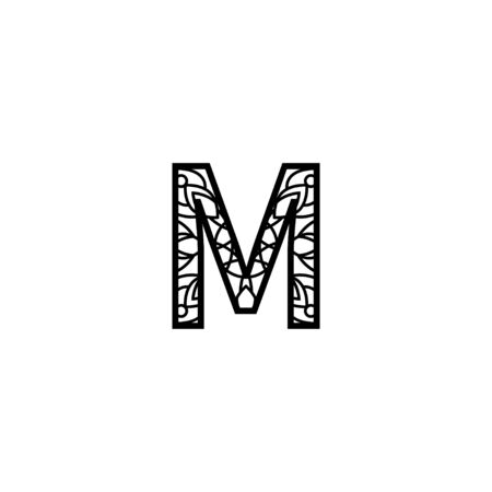 Initial m mandala  design template illustrationのイラスト素材