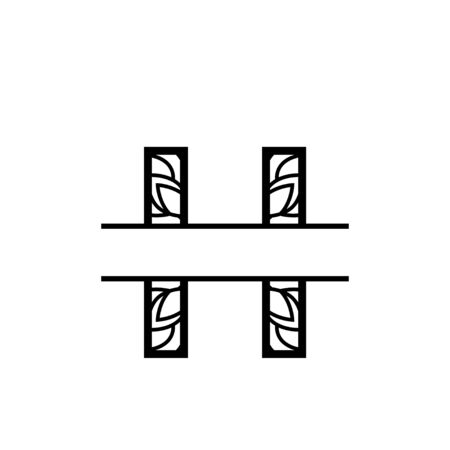 split monogram mandala vector design template illustrationのイラスト素材