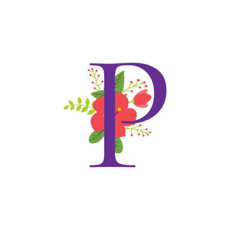Floral letter alphabet initial vector designのイラスト素材
