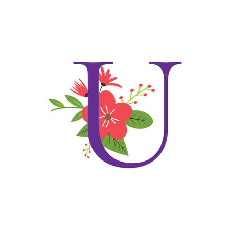 Floral letter alphabet initial vector designのイラスト素材
