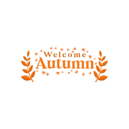 Autumn text design template vector isolated illustrationのイラスト素材