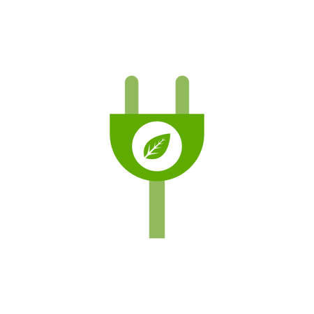 Electricity plug icon logo design template vector isolated
