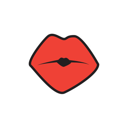 Kiss lips icon design template vector isolatedのイラスト素材