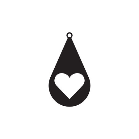 Teardrop earring icon design template vector isolatedのイラスト素材