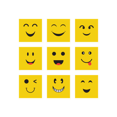 Smile face expression illustration vector design templateのイラスト素材