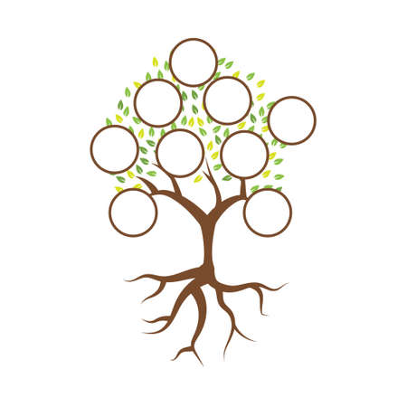 Family tree illustration template design vectorのイラスト素材