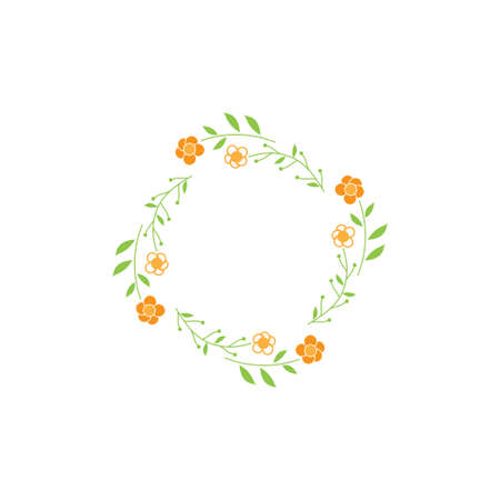 Wreath floral isolated design template vectorのイラスト素材