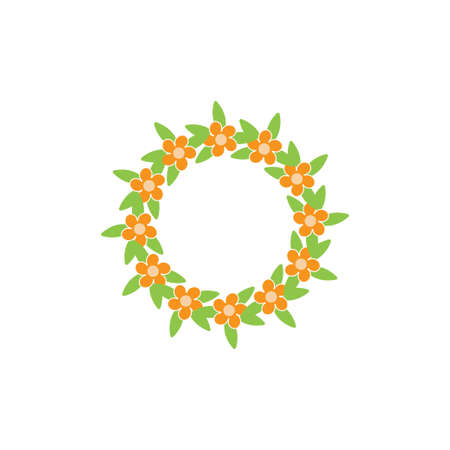 Wreath floral isolated design template vectorのイラスト素材