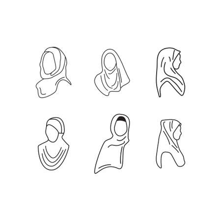Hijab icon graphic design illustration vector isolatedのイラスト素材