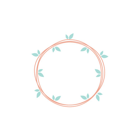 Circle leaf icon design template vector isolated illustrationのイラスト素材