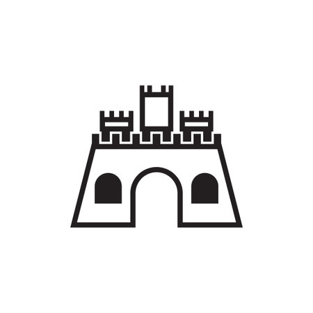 Castle icon design template vector isolated illustrationのイラスト素材