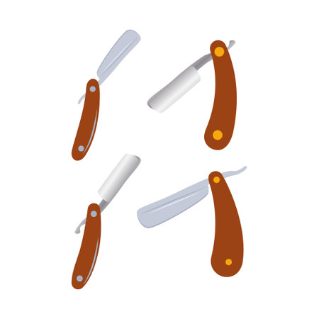 Barber razor icon design template vector isolated illustrationのイラスト素材