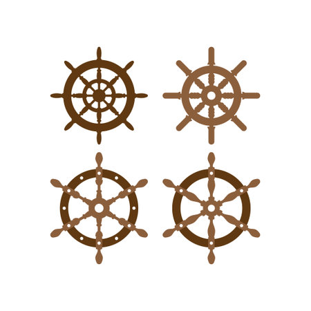 Helm wheel icon design template vector isolated illustrationのイラスト素材
