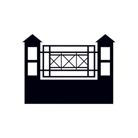 Fence gate icon design template vector isolated illustrationのイラスト素材