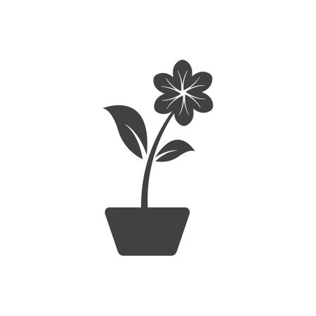 Flower pot icon design template vector isolated illustrationのイラスト素材