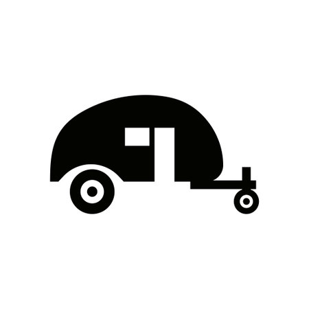 Camping trailer icon design template vector isolatedのイラスト素材