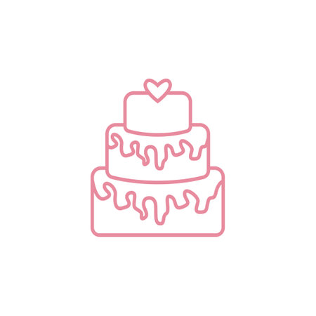 Wedding cake icon design template vector isolated illustration