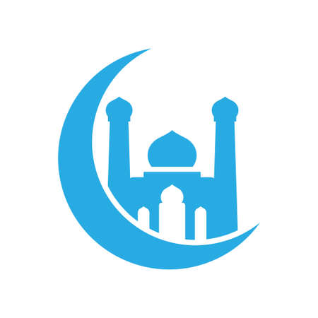 Crescent moon mosque islam icon design template vectorのイラスト素材