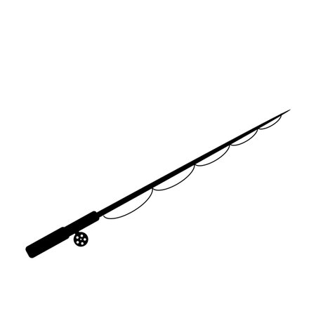 Fishing rod icon design template vector illustration isolatedのイラスト素材