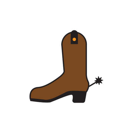 Western boot icon design template vector illustration isolatedのイラスト素材