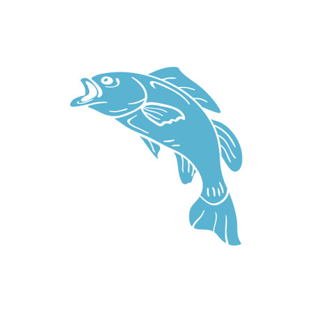 Fish icon design template vector isolated illustrationのイラスト素材