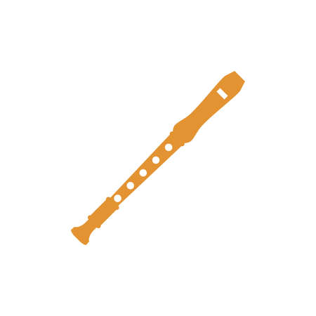 Flute recorder icon design template vector isolated illustrationのイラスト素材