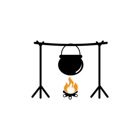 Boiling pot icon design template vector isolated illustrationのイラスト素材