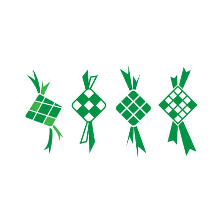Ketupat icon design set bundle template isolatedのイラスト素材