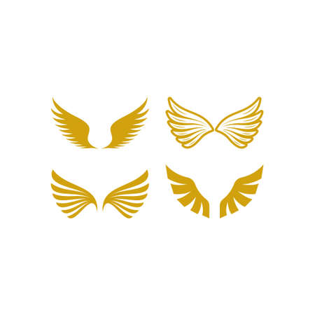 Wings icon design set bundle template isolatedのイラスト素材