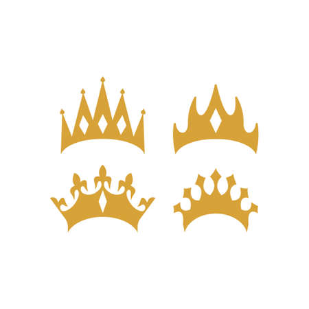 Royal crown icon design set bundle template isolatedのイラスト素材