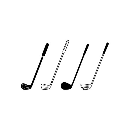 Golf stick icon set design templateのイラスト素材