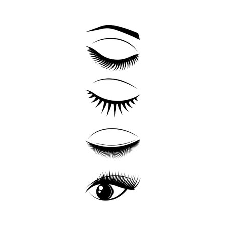 Eyelash icon set design templateのイラスト素材