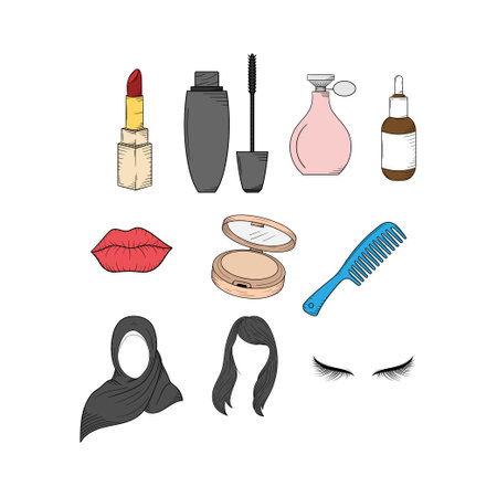 Cosmetics skincare icon set design templateのイラスト素材