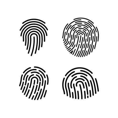 Fingerprint icon set design template vector illustration isolatedのイラスト素材