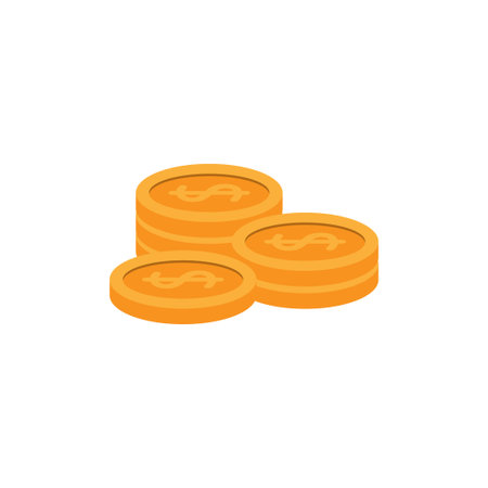 Coin stack icon design template illustration vector isolatedのイラスト素材