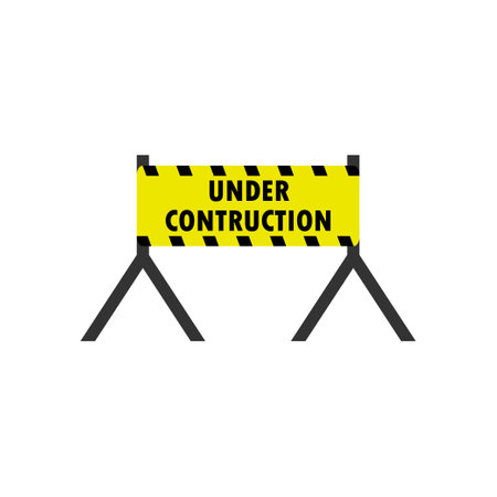 Under construction icon design template vector isolated illustrationのイラスト素材