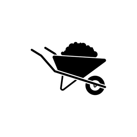 Wheelbarrow icon design template vector isolated illustrationのイラスト素材