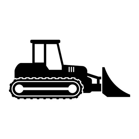 Bulldozer icon design template vector isolated illustrationのイラスト素材